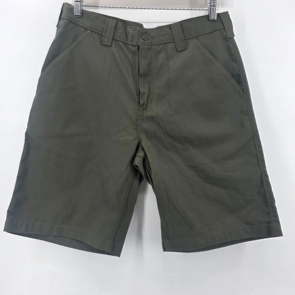 Carhartt Mens B359 MOS Size 33 Moss Green Basic Work Shorts Cotton 10.5 Inseam